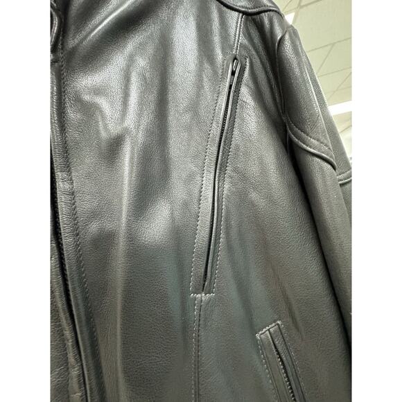 Drag Specialties Black Leather Motorcycle Jacket Weave Size 38 Fit Large - Picture 12 of 13